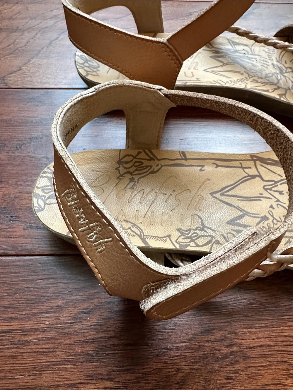 Girls Blowfish Tan Braided Strap Sandals